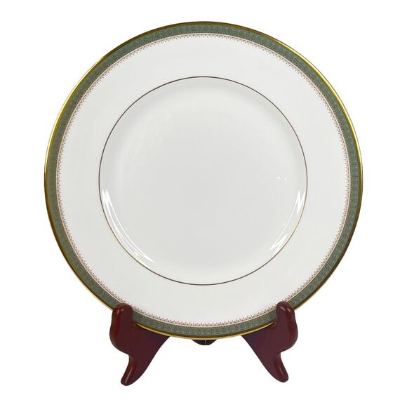 VTG Royal Doulton 9" BREAKFAST LUNCH PLATE Clarendon Bone China Gold White H4993 - Picture 6 of 6